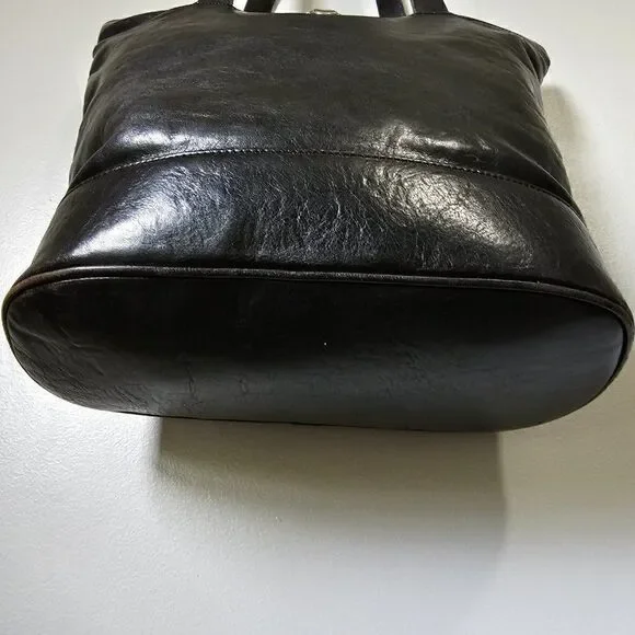 VINTAGE OROTON LARGE BLACK GENUINE COWHIDE SHOULDER BAG